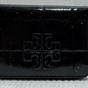Tory Burch Black Patent Leather Wallet with Signature Logo